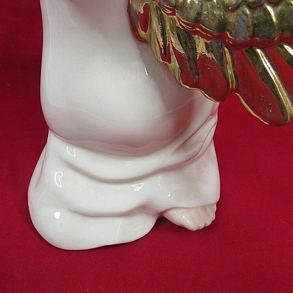 Vintage Angel Atlantic Mold Hand Made Blond Hair Golden Wings Figurine 1982 - Picture 5 of 7